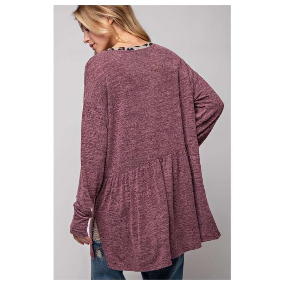 ☀️1 LEFT No. 81 Two tone brushed hacci tunic - Picture 5 of 6